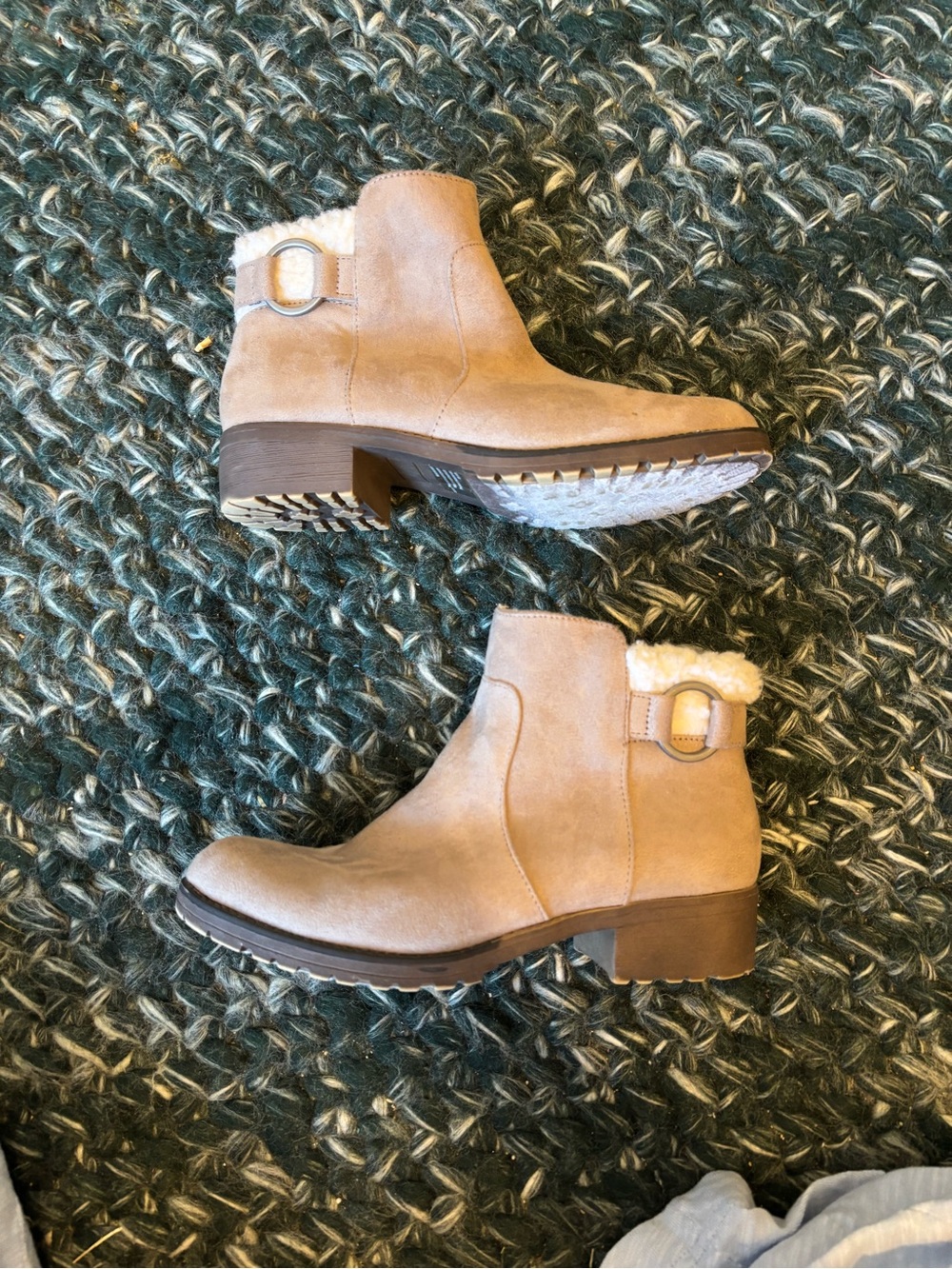 sugar faux suede booties with fur details
